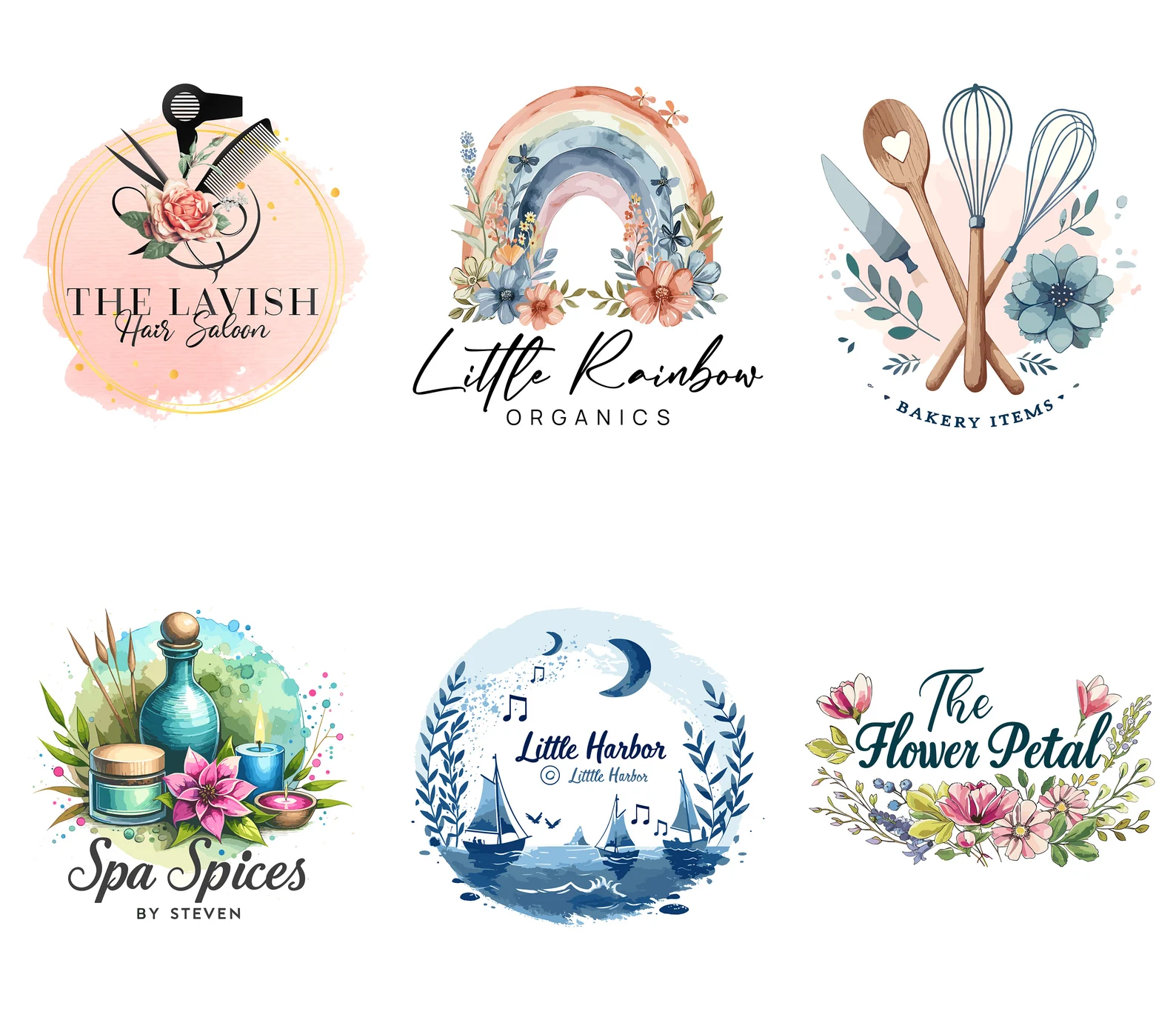 6 logos trop chargé, on dirait des illustrations.